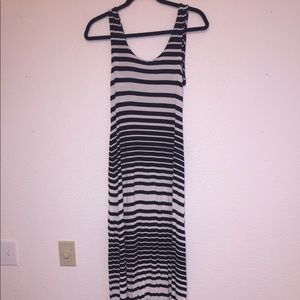 Black and White Striped Maxi Dress